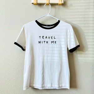 M//C T-Shirt. Size: XS. Color: White